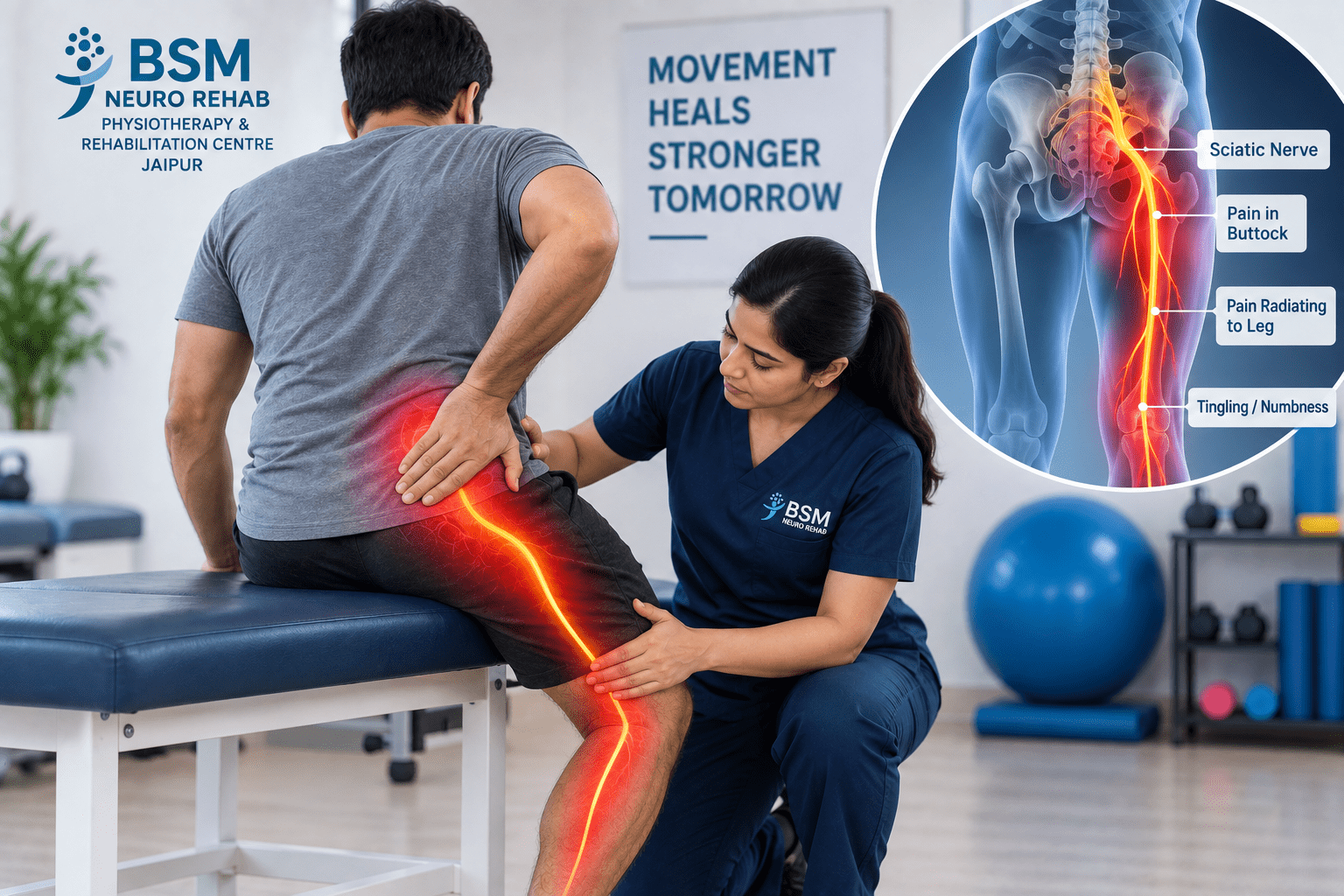 Sciatica Physiotherapy in Jaipur at BSM Neuro Rehab